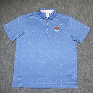 Puma x Arnold Palmer Geo Polo Shirt Mens Sz L Blue Golf Big Cedar National Final